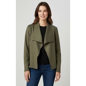 Woman's Faux Suede Open Front Waterfall Top